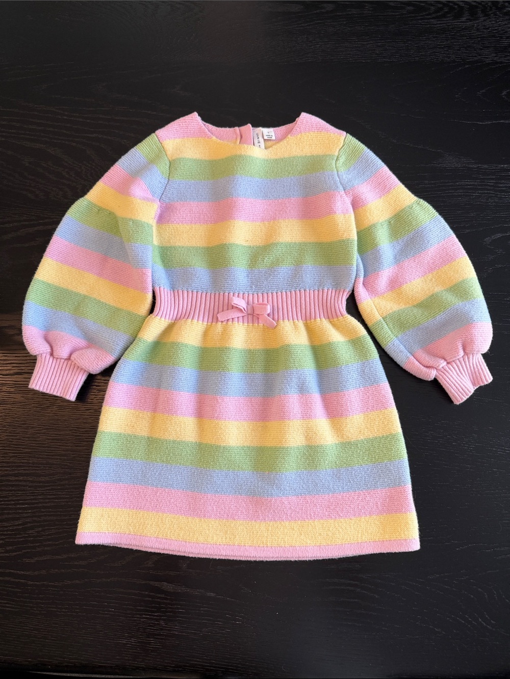 Janie and Jack Girls Pastel Rainbow Stripe Sweater Dress